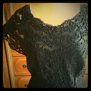 - Niemann Marcus Carmen Marc Valvo Beaded Black Dress  Host Pick